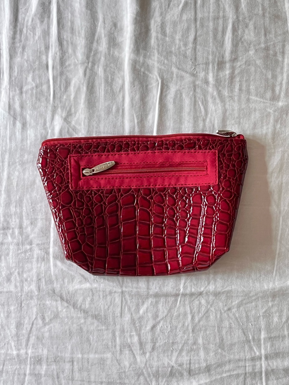 Lancôme Croc Makeup Bag with Zipper and Pockets